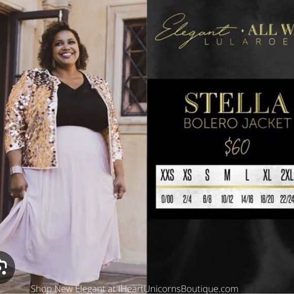 Lularoe Elegant Stella Black Sequin Open Front Jacket size small NWTNW - Picture 5 of 5